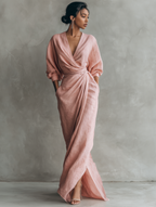 Alessia | Vestido Maxi de Lino Rosa