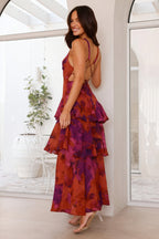 Vestido con Estampado Floral y Escote Profundo