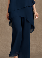 Isabel | Conjunto Elegante de Gasa con Blusa Fluida y Pantalón Ancho