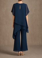 Isabel | Conjunto Elegante de Gasa con Blusa Fluida y Pantalón Ancho
