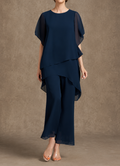 Isabel | Conjunto Elegante de Gasa con Blusa Fluida y Pantalón Ancho
