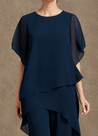 Isabel | Conjunto Elegante de Gasa con Blusa Fluida y Pantalón Ancho