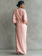 Alessia | Vestido Maxi de Lino Rosa