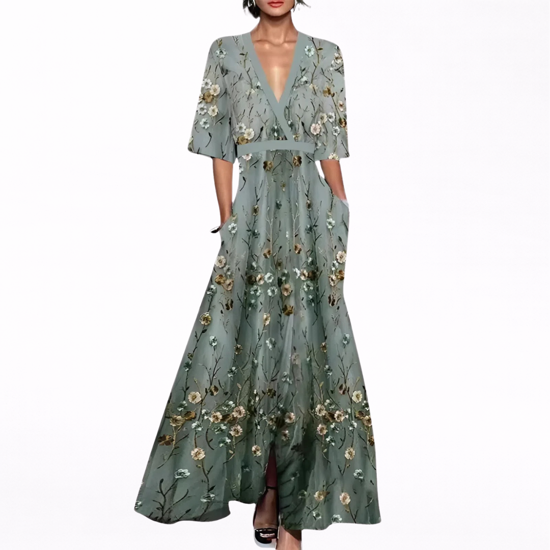 Alma - Vestido Largo Elegante con Flores