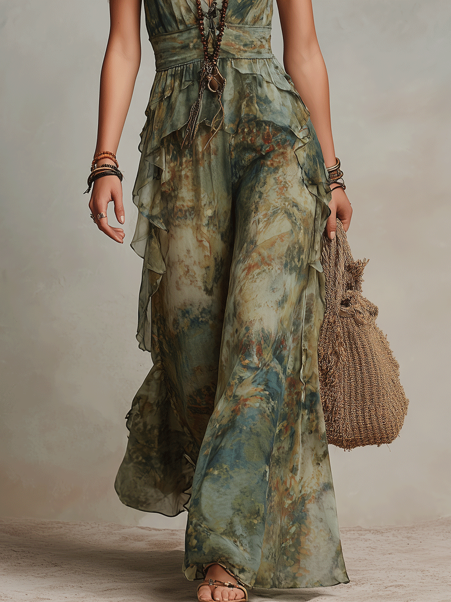 Alessia | Mono Boho Floral con Volantes